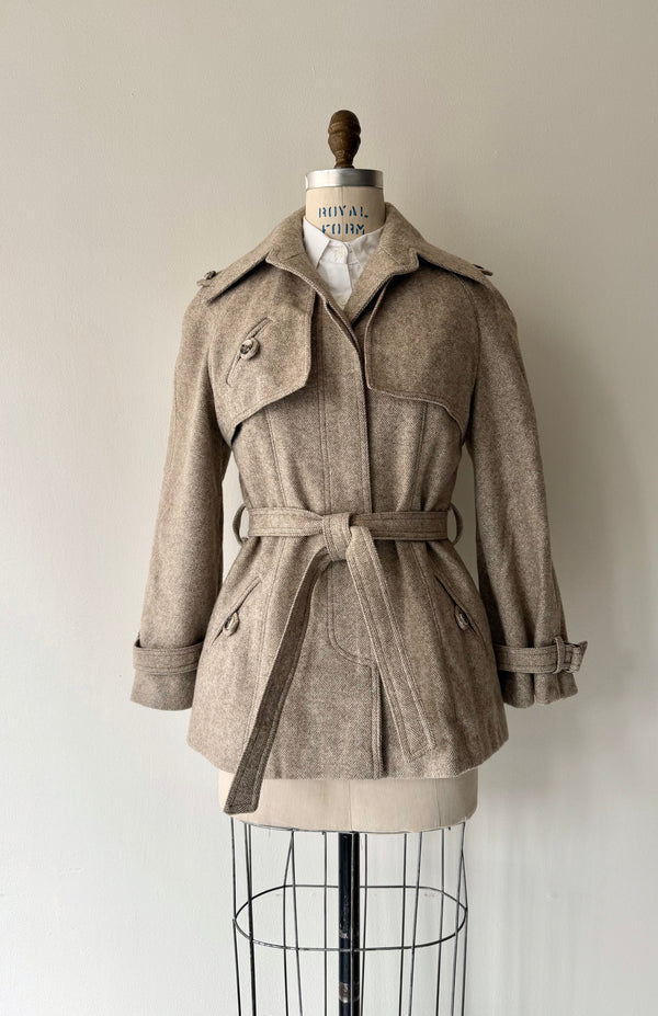 Herringbone Wool Trench | 1970s