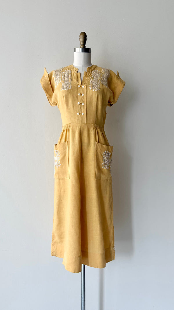 Singsong Linen Dress | 1950s
