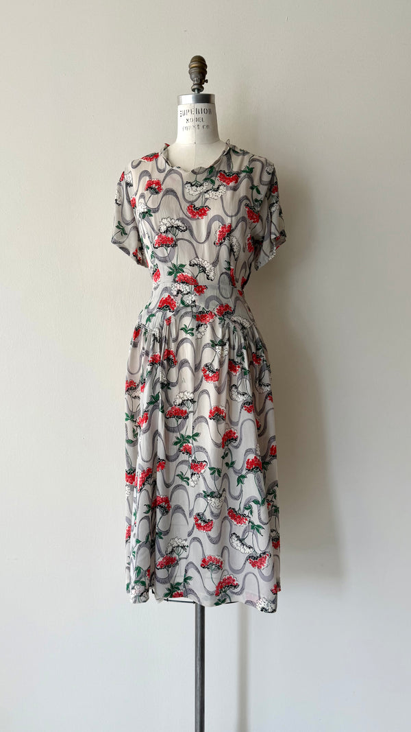 Geranium Silk Dress | 1940s