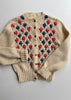 Handknit Crewelwork Wool Cardigan | 1950s