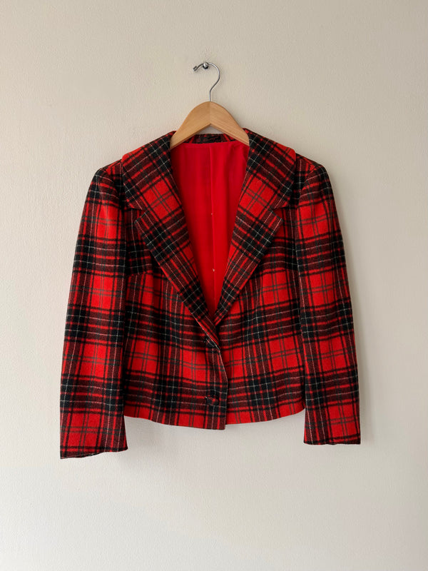 Red Wool Tartan Jacket | 1960s