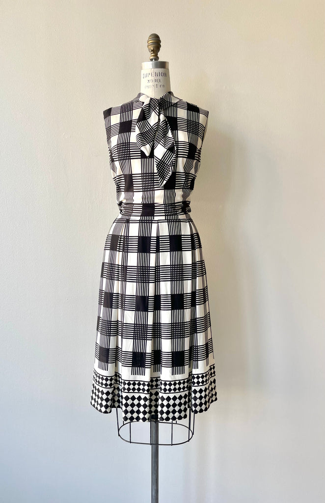 Contrast Grid Dress | 1960s