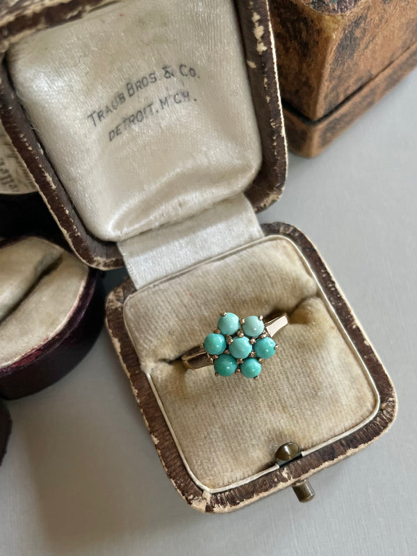 Vintage 9K Gold & Turquoise Ring