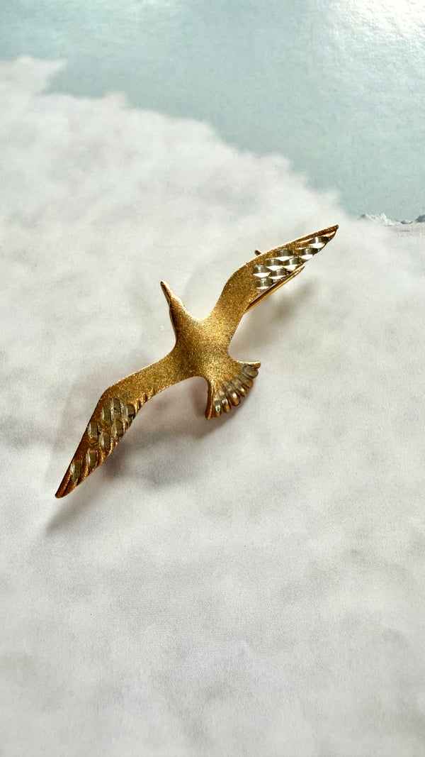Pewter Seagull Brooch