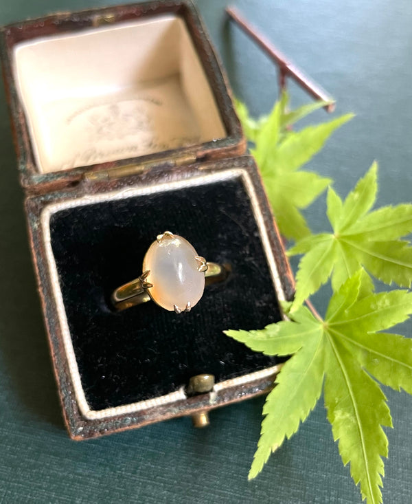 9K Gold Agate Ring