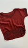 Oxblood Silk Beaded Top | 1920s