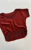 Oxblood Silk Beaded Top | 1920s