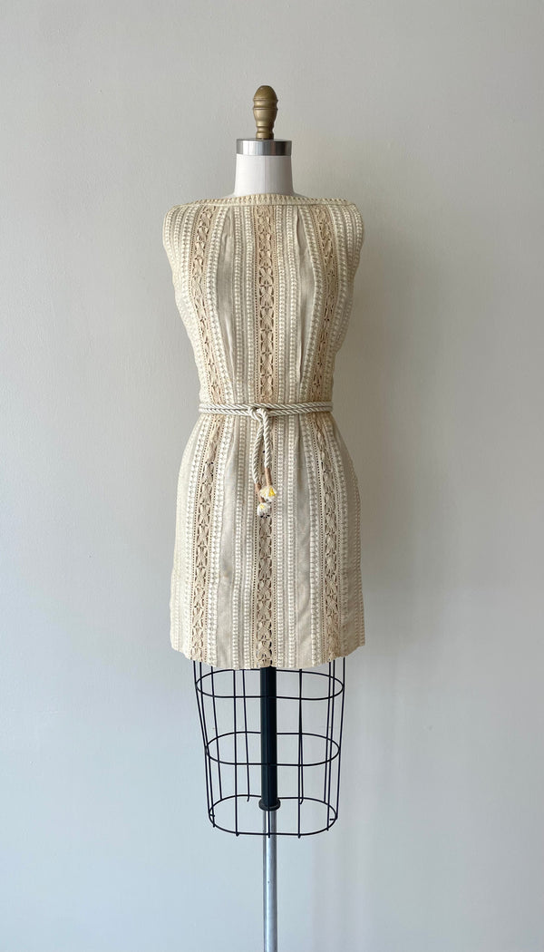 Linen Crewel Dress | 1960s