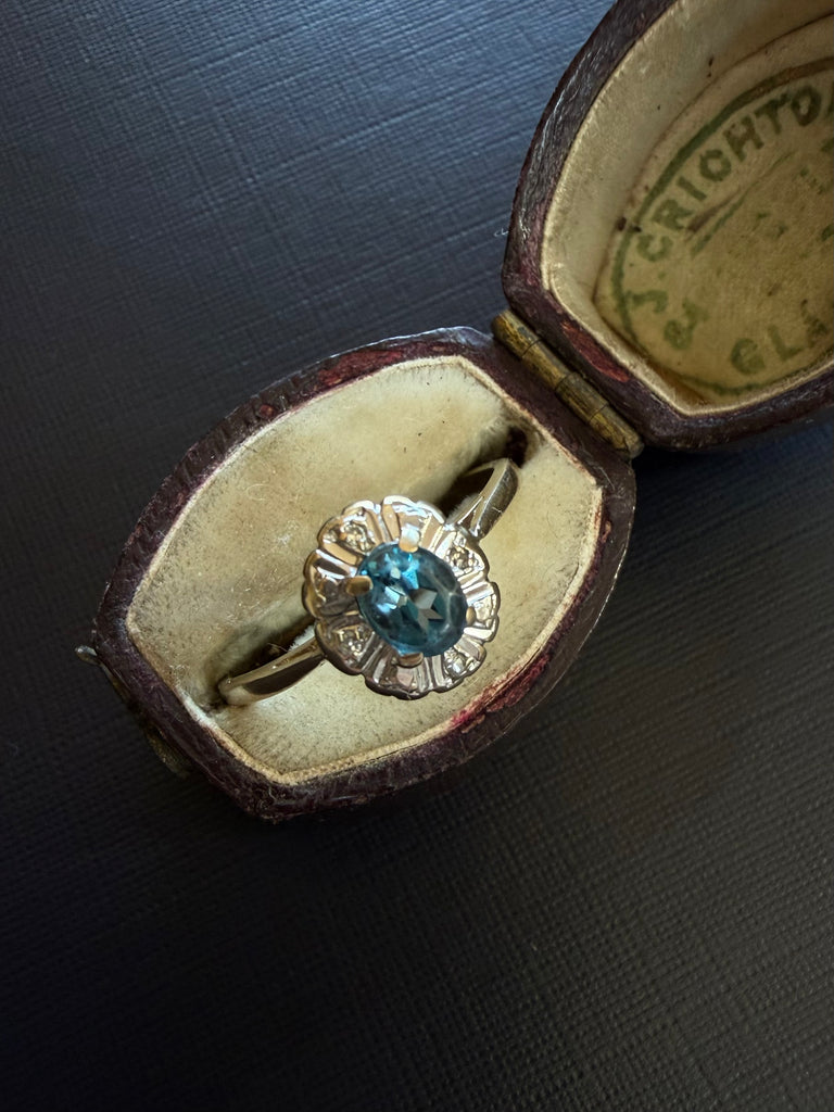 10K Topaz & Diamond Ring