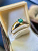 Vintage 9K Gold & Green Agate Ring