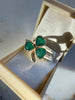 Vintage 10K Agate Shamrock Rings