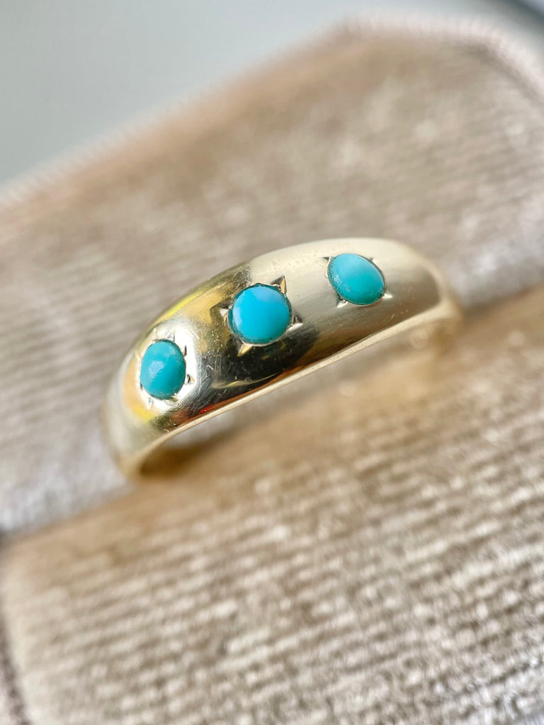 Vintage Turquoise 9K Gold Ring