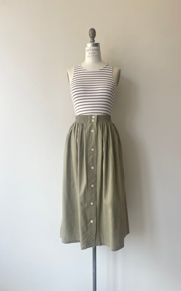 Woven Khaki Skirt