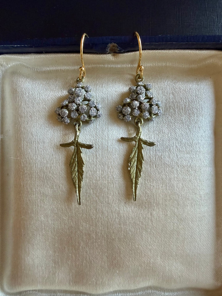 Queen Anne's Lace &amp; Leaf Earrings