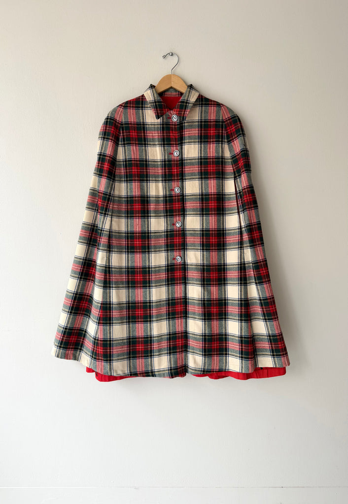 Reversible Wool Tartan Cape | 1950s