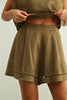 Stitch Trim Linen Shorts