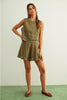 Stitch Trim Linen Shorts