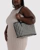 BAGGU Reversible Nylon Tote | Black & Gingham