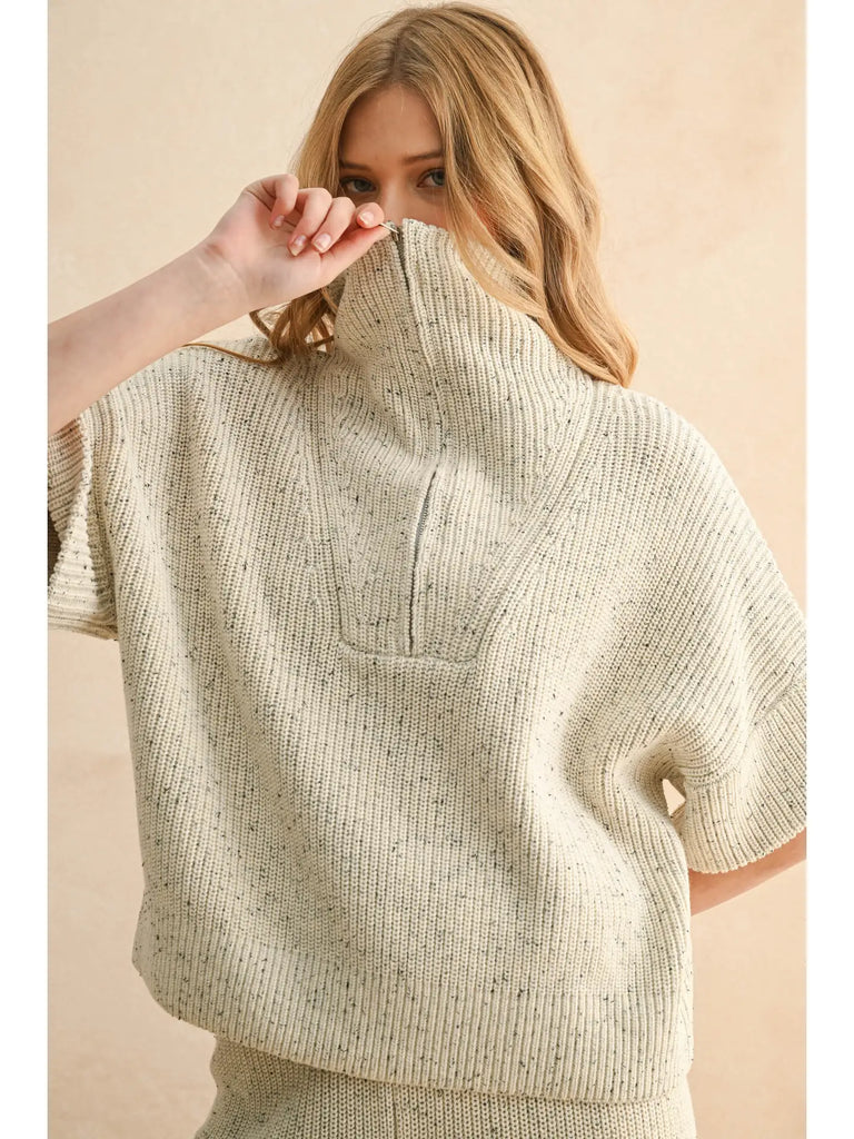 Salt & Pepper Cotton Half Zip