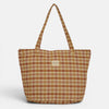 Gingham Jacquard Large Zippered Bag | De La Mur