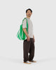 BIG BAGGU Reusable Tote | Painted Green Stripes