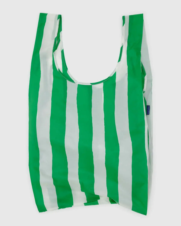 BIG BAGGU Reusable Tote | Painted Green Stripes