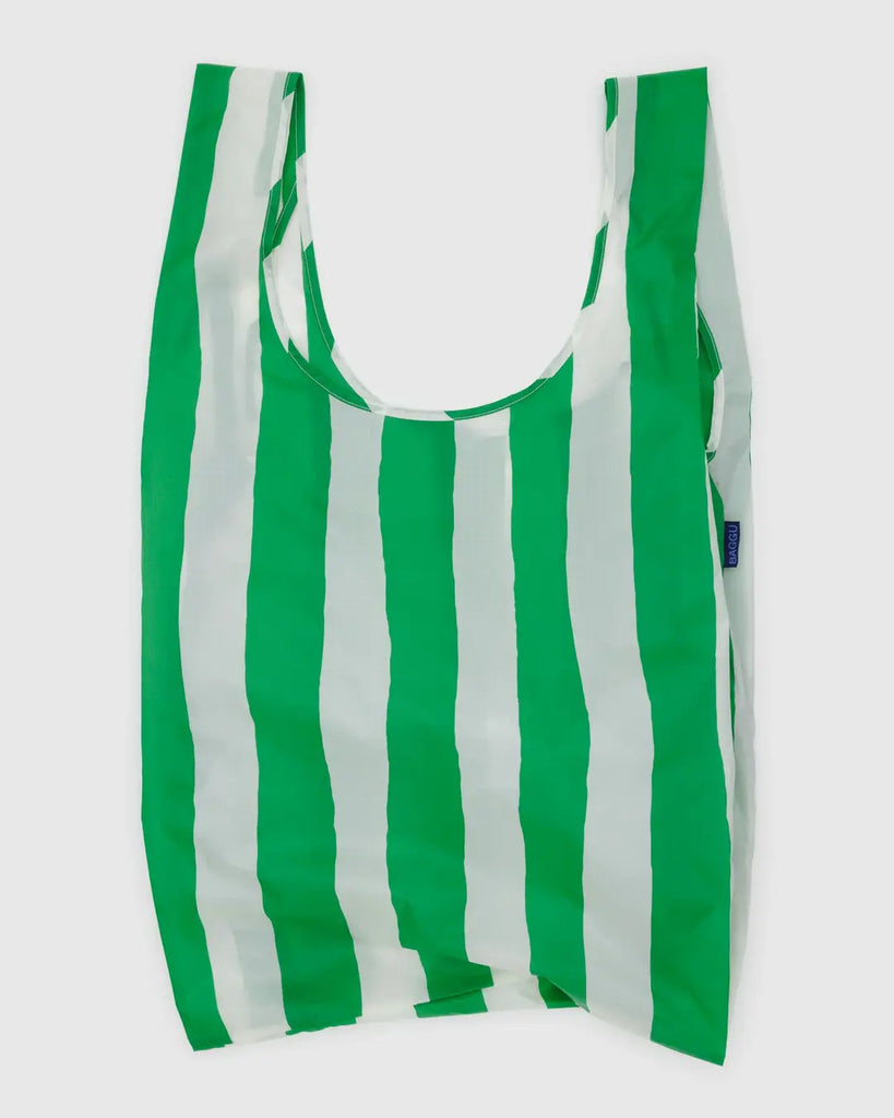 BIG BAGGU Reusable Tote | Painted Green Stripes