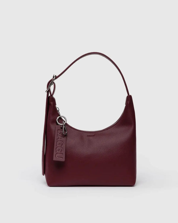 BAGGU | Mini Recycled Leather Bag | Mahogany