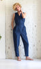 Linen Wrap Jumpsuit | Atlantic Blue