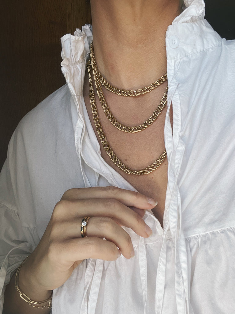 Crimped Gold Vermeil Necklace