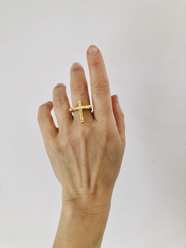 SALE | The Izmir Collection | Hammered Cross Ring