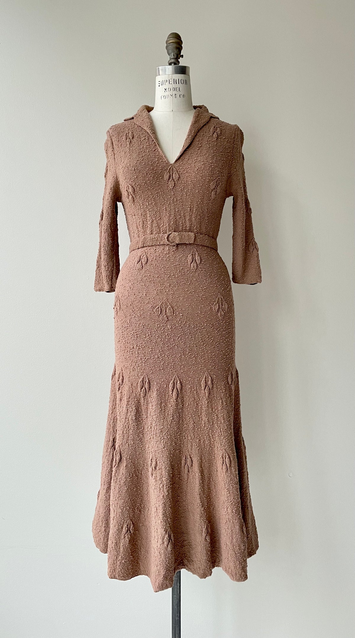 1930s Boucle Wool Knit Dress 1930s Boucle Wool Knit Dress