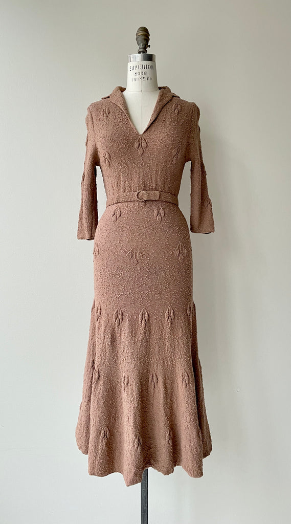 1930s Boucle Wool Knit Dress 1930s Boucle Wool Knit Dress
