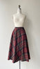 1970s Wine Tartan Wool Skirt