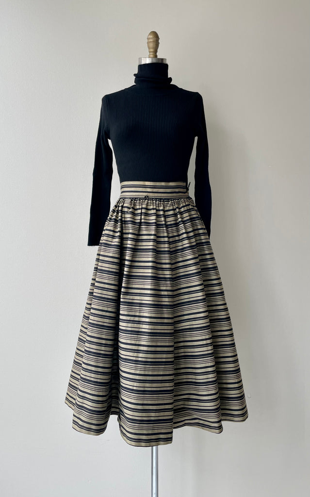 1950s Striped Faille Skirt