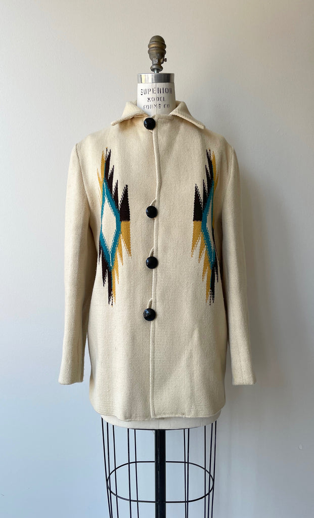 yoshi　vintage ortega chimayo Ortega's Chimayo Woven Wool Coat – DEAR GOLDEN