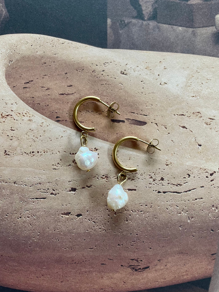 Freshwater Pearl Hoops
