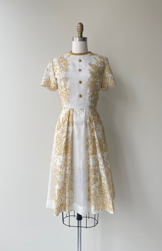 Border Print Dress | 1950s