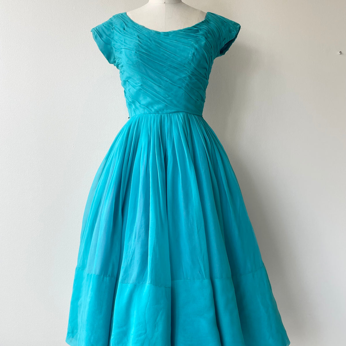 Azure Silk Dress | 1950s DEAR GOLDEN Azure Silk Dress | 1950s DEAR GOLDEN