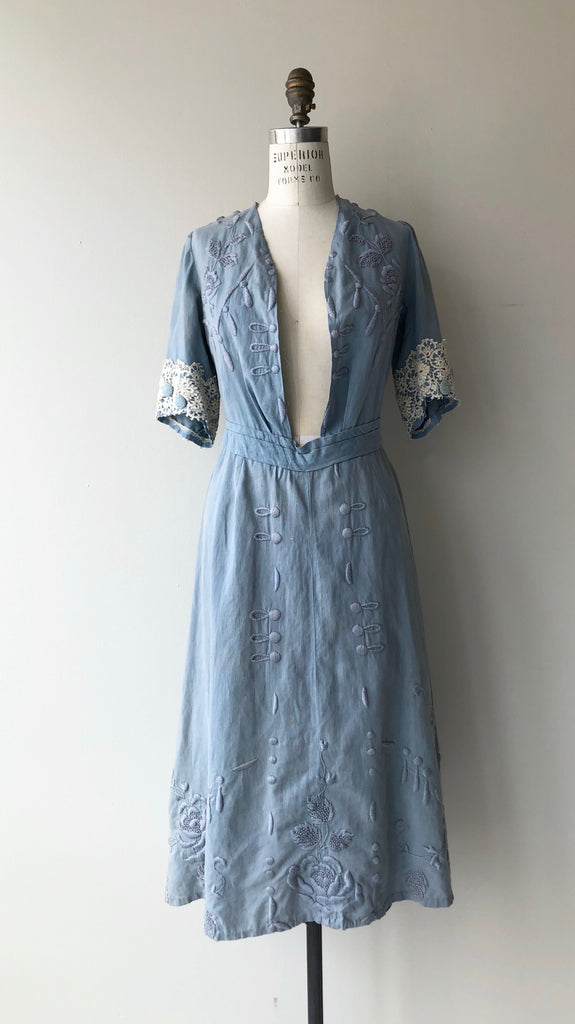Antique Edwardian Linen Embroidered Dress