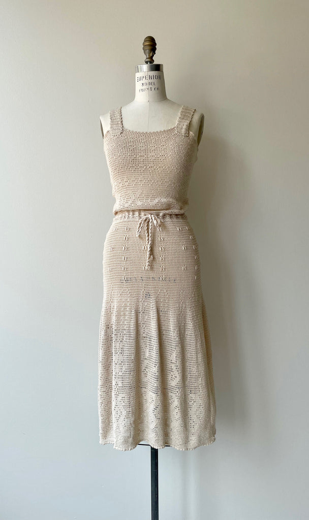Ecru 1930s Crochet Dress