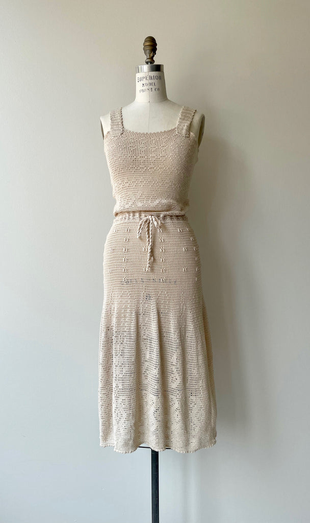 Ecru 1930s Crochet Dress DEAR GOLDEN Ecru 1930s Crochet Dress DEAR GOLDEN