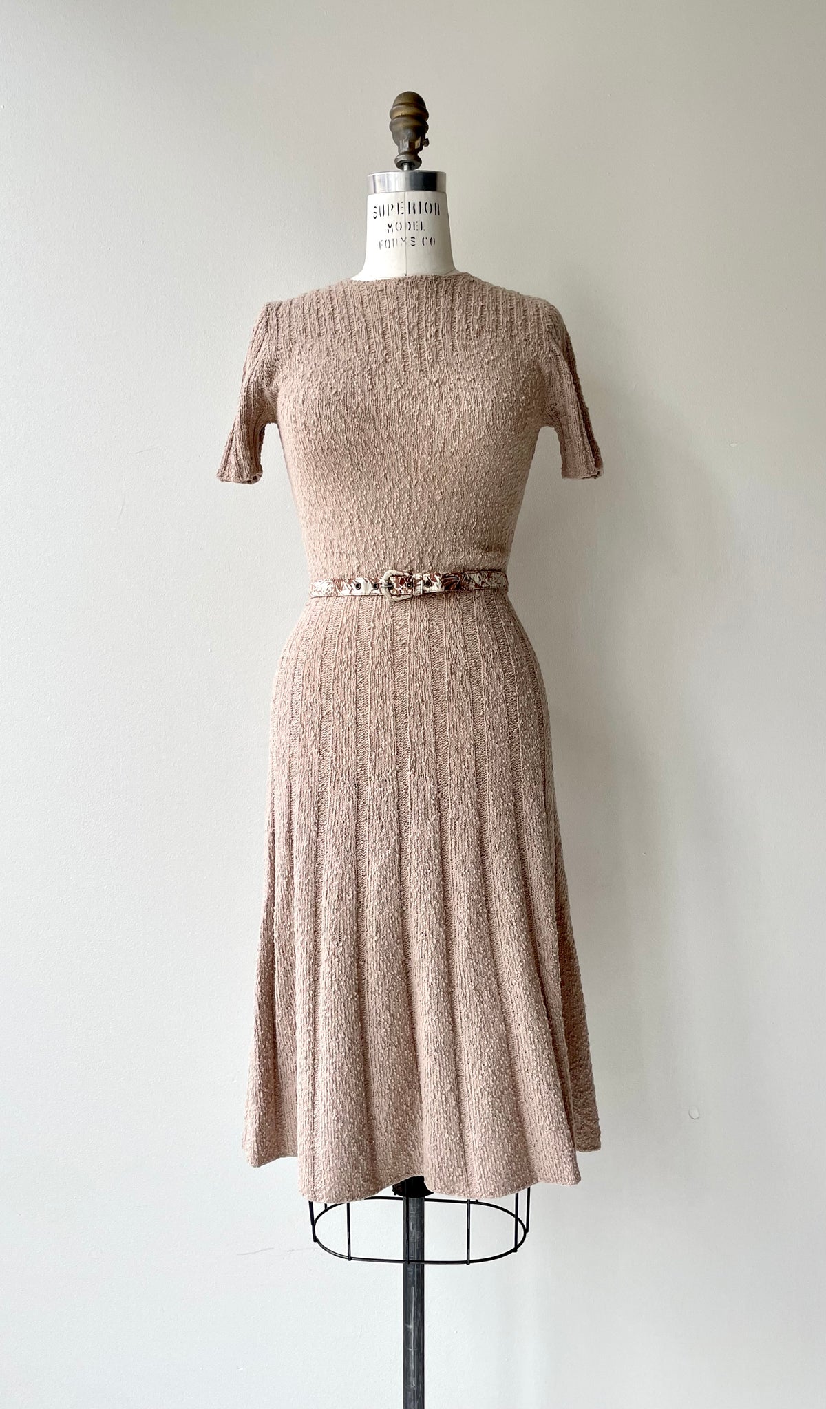 vintage knit dress Blush Boucle Wool Dress – DEAR GOLDEN