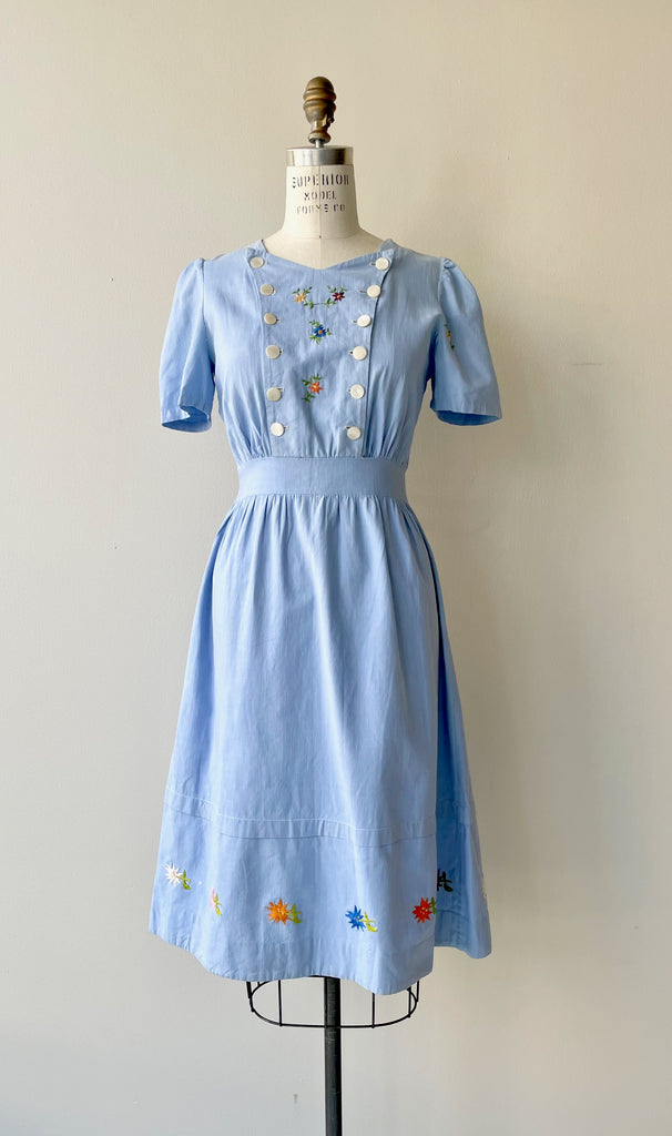 Edelweiss Linen 1940s Dress