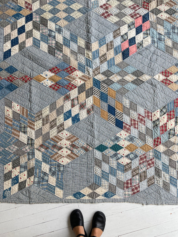 Six Pointed Star 1940s Quilt