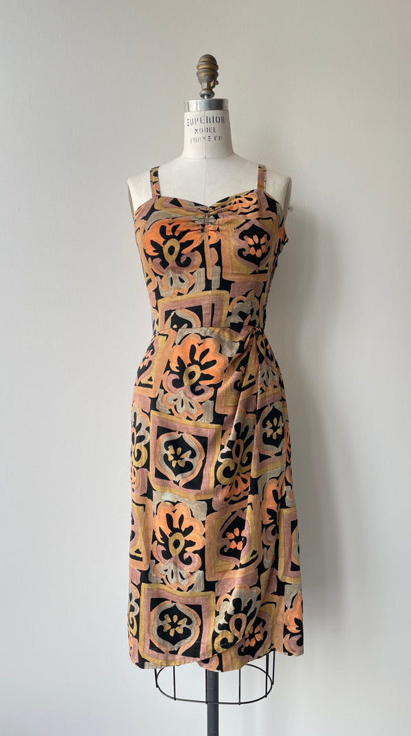 1950s Pacific Batik Dress